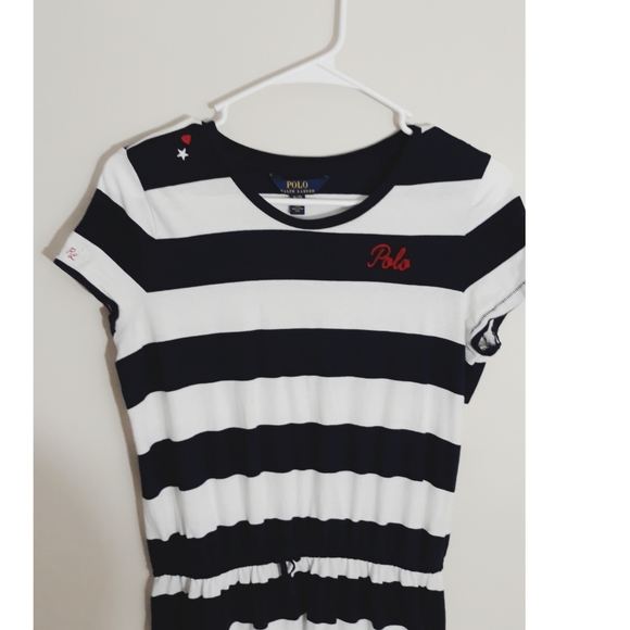 Polo Ralph Lauren Blue White Girl Maxi Dress - Picture 3 of 4